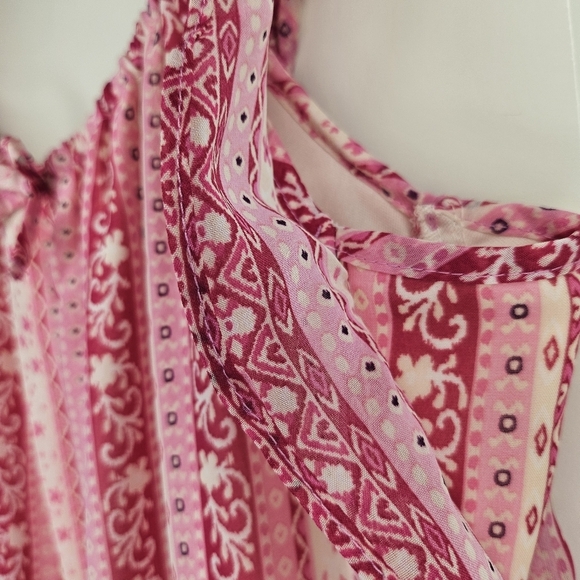 The Children's Place Girls Pink Beige Striped Ruffle Elastic Waist Dress Size 16 - Picture 7 of 13